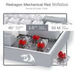 REDRAGON K617 Fizz RGB 60% Gaming Mechanical Keyboard - Red Switches (White Grey)