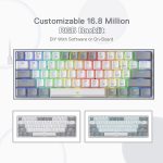 REDRAGON K617 Fizz RGB 60% Gaming Mechanical Keyboard - Red Switches (White Grey)