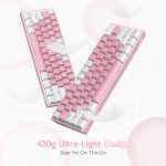 REDRAGON K617 Fizz RGB 60% Gaming Mechanical Keyboard - Red Switches (Pink White)