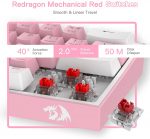 REDRAGON K617 Fizz RGB 60% Gaming Mechanical Keyboard - Red Switches (Pink White)