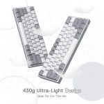 REDRAGON K617 Fizz RGB 60% Gaming Mechanical Keyboard - Red Switches (White Grey)