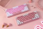 REDRAGON K617 Fizz RGB 60% Gaming Mechanical Keyboard - Red Switches (Pink White)