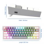 REDRAGON K617 Fizz RGB 60% Gaming Mechanical Keyboard - Red Switches (Grey White)