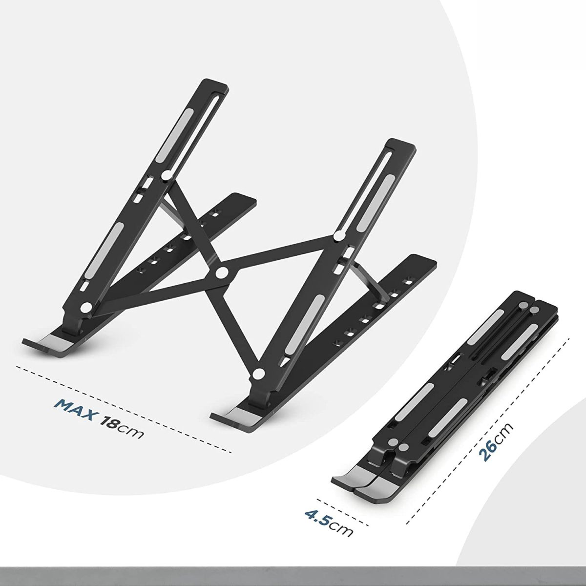 Aluminum Alloy Laptop Stand Up to 15.6 Inch (Black)
