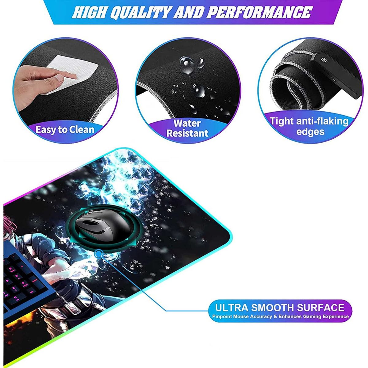 Todoroki RGB Gaming Mouse Pad - 80x30 CM