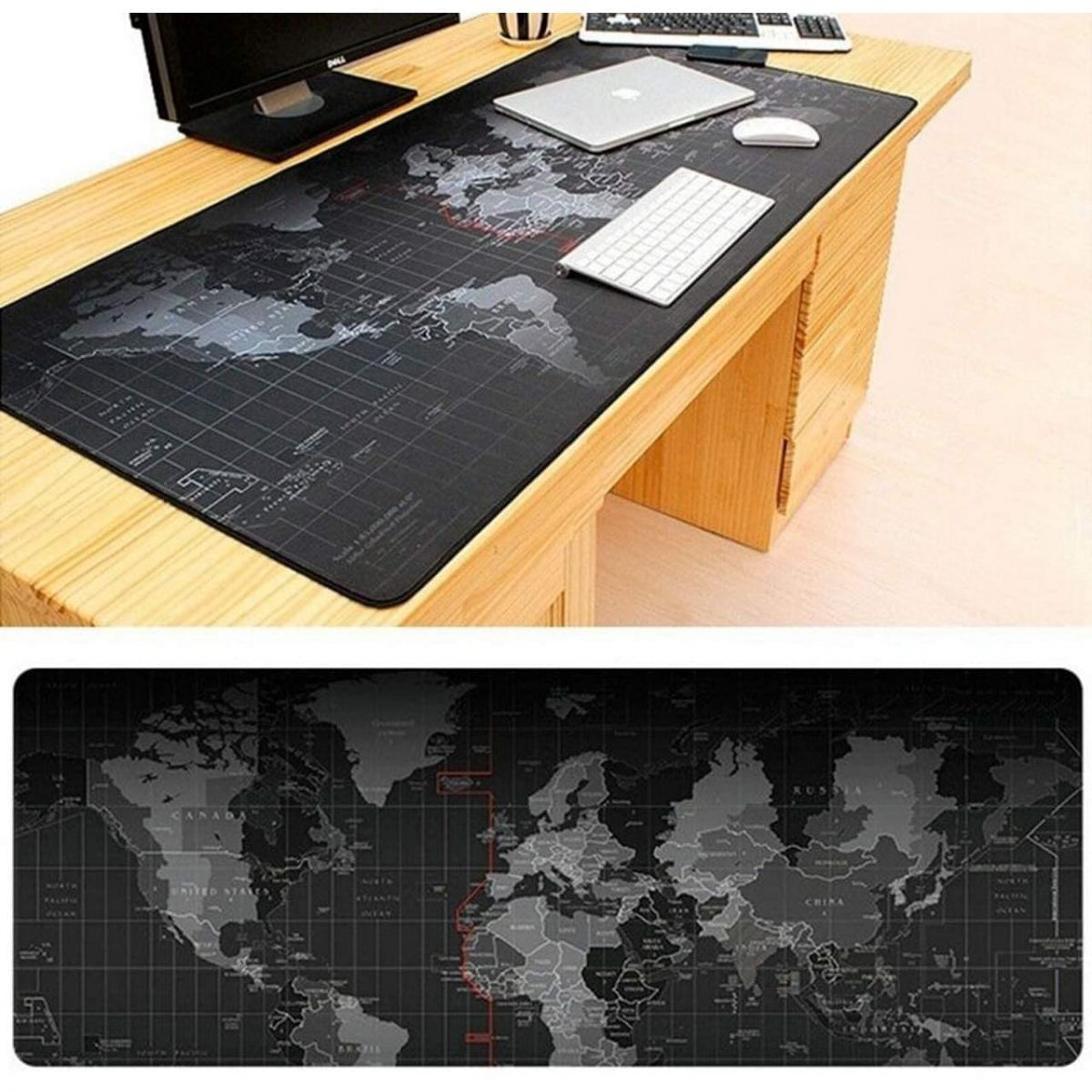 World Map Gaming Mouse Pad - Extended Size 90 x 40 CM