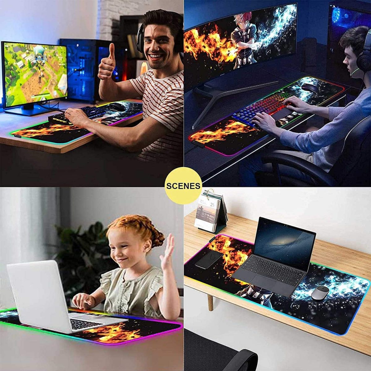 Todoroki RGB Gaming Mouse Pad - 80x30 CM