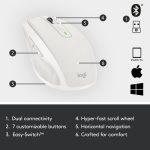 Logitech MX ANYWHERE 2S Compact Wireless Mouse (Light Grey)