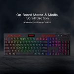 REDRAGON K618 Horus RGB Gaming Wireless Mechanical Keyboard - Low Profile Red Switches (Black)