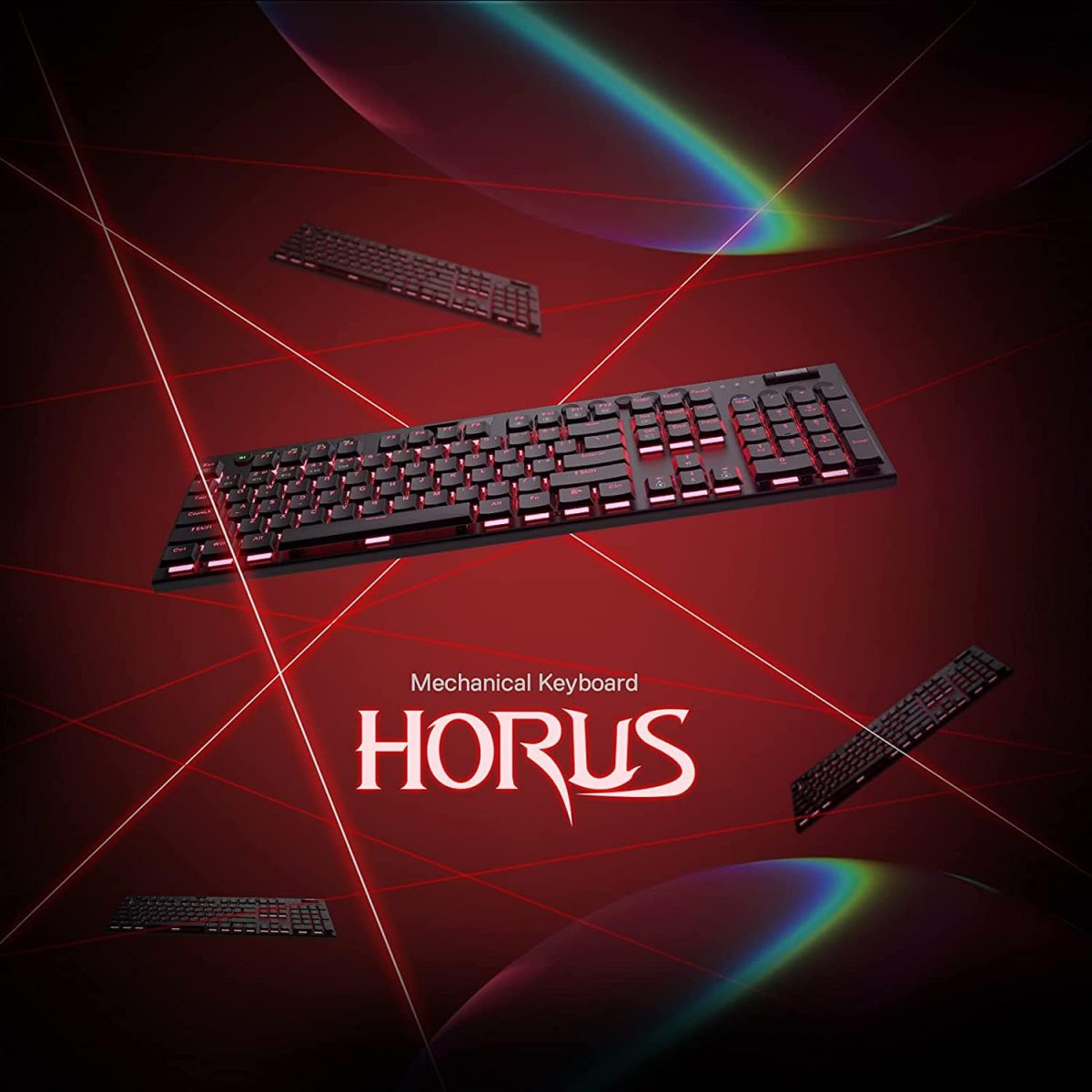 REDRAGON K618 Horus RGB Gaming Wireless Mechanical Keyboard - Low Profile Red Switches (Black)