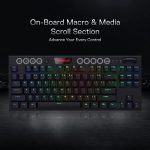 REDRAGON K621 Horus TKL RGB Gaming Wireless Mechanical Keyboard - Low Profile Red Switches (Black)
