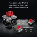 REDRAGON K621 Horus TKL RGB Gaming Wireless Mechanical Keyboard - Low Profile Red Switches (Black)