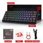 REDRAGON K624P ELISE PRO RGB 60% Wireless Gaming Mechanical Keyboard - Low Profile Blue Switches (Black)