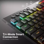 REDRAGON K618 PRO Horus RGB Gaming Wireless Mechanical Keyboard - Low Profile Red Switches WinMac (Black)