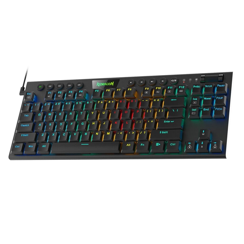 REDRAGON K622 Horus TKL RGB Gaming Mechanical Keyboard - Low Profile Red Switches (Black)