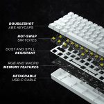 HK GAMING GK61 Gaming Keyboard - Optical Yellow Switch (White)