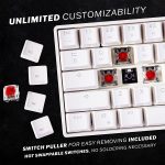 HK GAMING GK61 Gaming Keyboard - Optical Yellow Switch (White)