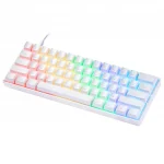 HK GAMING GK61 Gaming Keyboard - Optical Yellow Switch (White)