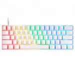 HK GAMING GK61 Gaming Keyboard - Optical Yellow Switch (White)