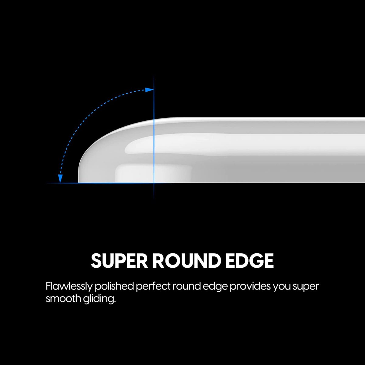 SUPERGLIDE Mouse Feet / Skates Made with Ultra Strong Flawless Glass For Logitech GPRO X SUPERLIGHT (White)