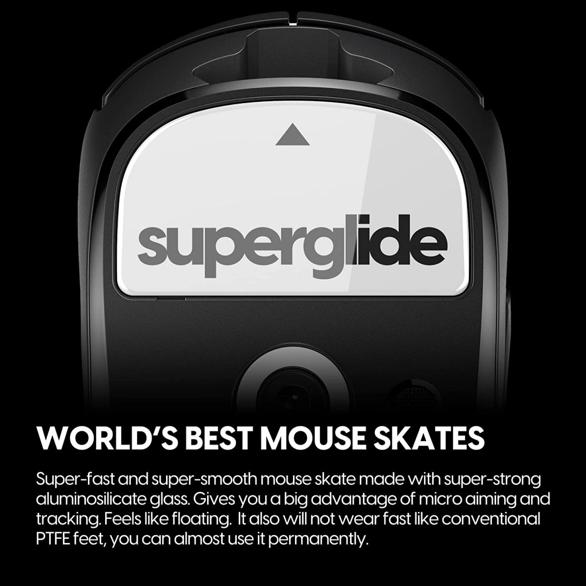 SUPERGLIDE Mouse Feet / Skates Made with Ultra Strong Flawless Glass For Logitech GPRO X SUPERLIGHT (White)