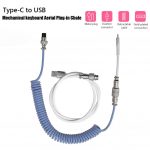 AJAZZ AL60 Mechanical Keyboard Aviator Cable Coiled Type C USB (White Pink)