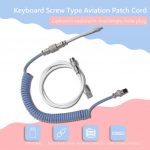 AJAZZ AL60 Mechanical Keyboard Aviator Cable Coiled Type C USB (White Pink)