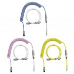 AJAZZ AL60 Mechanical Keyboard Aviator Cable Coiled Type C USB (White Pink)