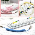 AJAZZ AL60 Mechanical Keyboard Aviator Cable Coiled Type C USB (White Pink)