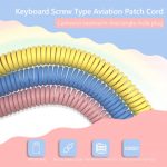 AJAZZ AL60 Mechanical Keyboard Aviator Cable Coiled Type C USB (White Pink)