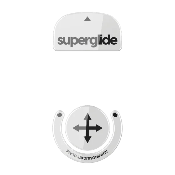 SUPERGLIDE Mouse Feet / Skates Made with Ultra Strong Flawless Glass For Logitech GPRO X SUPERLIGHT (White)