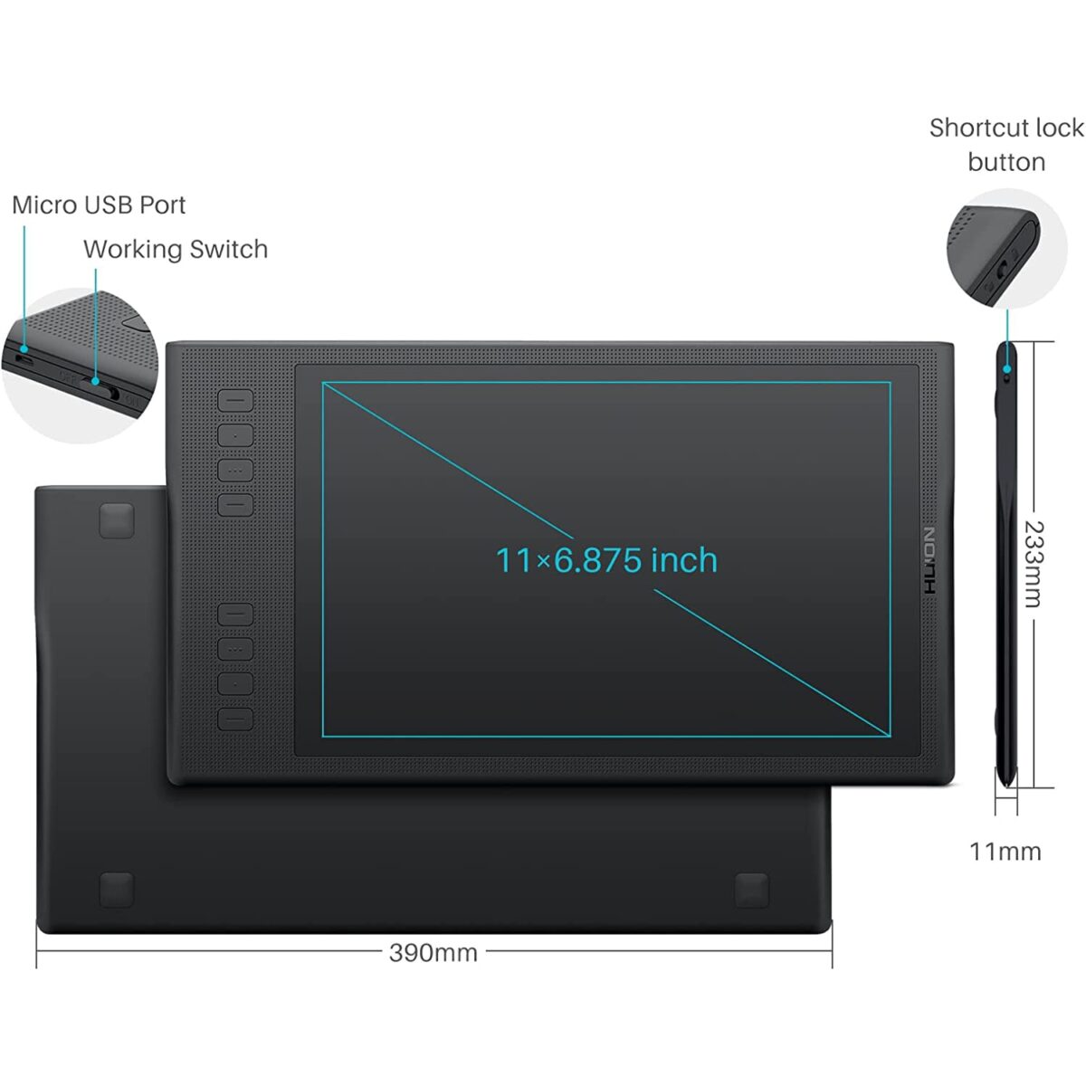 HUION INSPIROY Q11K V2 Wireless Graphics Drawing Tablet