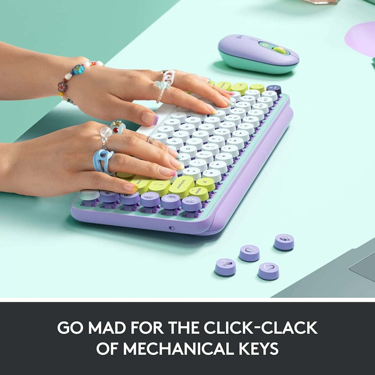 Logitech POP Keys Mechanical Wireless Keyboard (Daydream Mint)