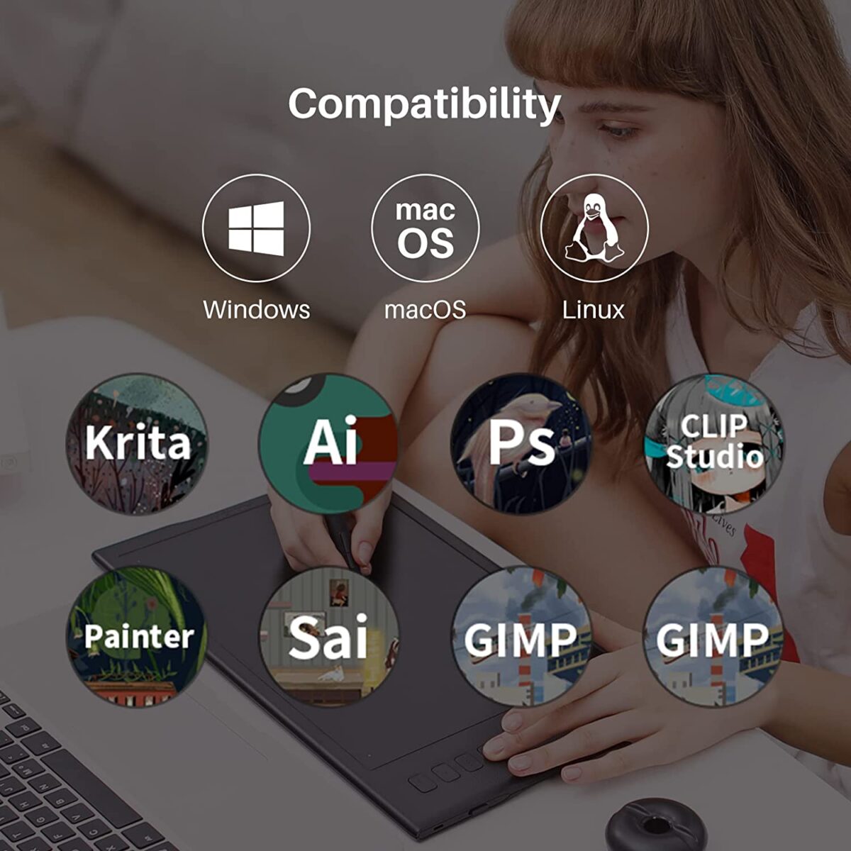 HUION INSPIROY Q11K V2 Wireless Graphics Drawing Tablet