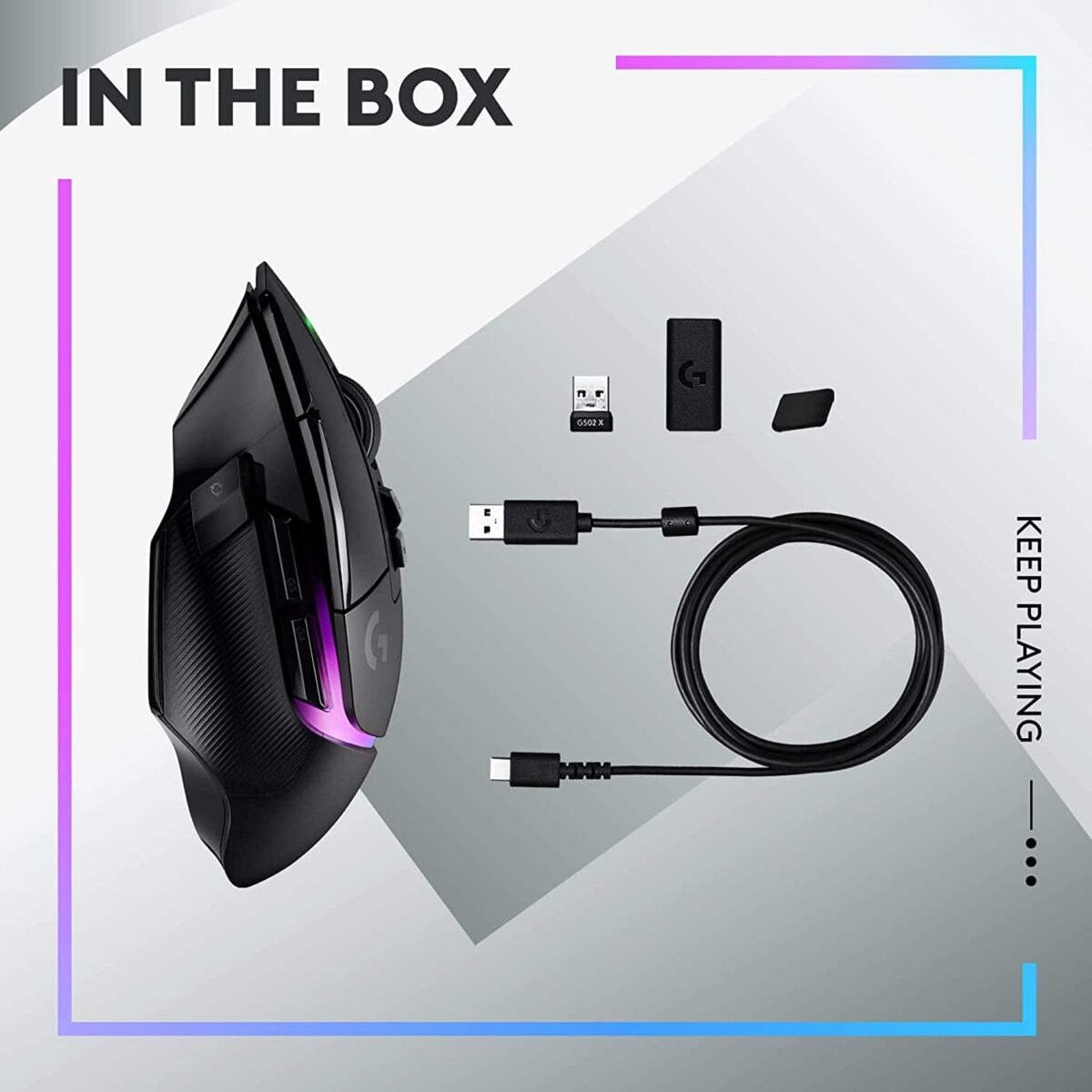 Logitech G502 X PLUS LIGHTSPEED Wireless Gaming Mouse Hero Sensor 25K (Black)
