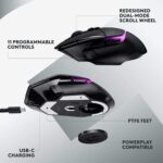 Logitech G502 X PLUS LIGHTSPEED Wireless Gaming Mouse Hero Sensor 25K (Black)