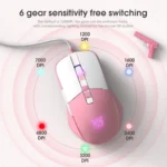 ONIKUMA CW916 Gaming Mouse - 7,200 DPI (Pink White)