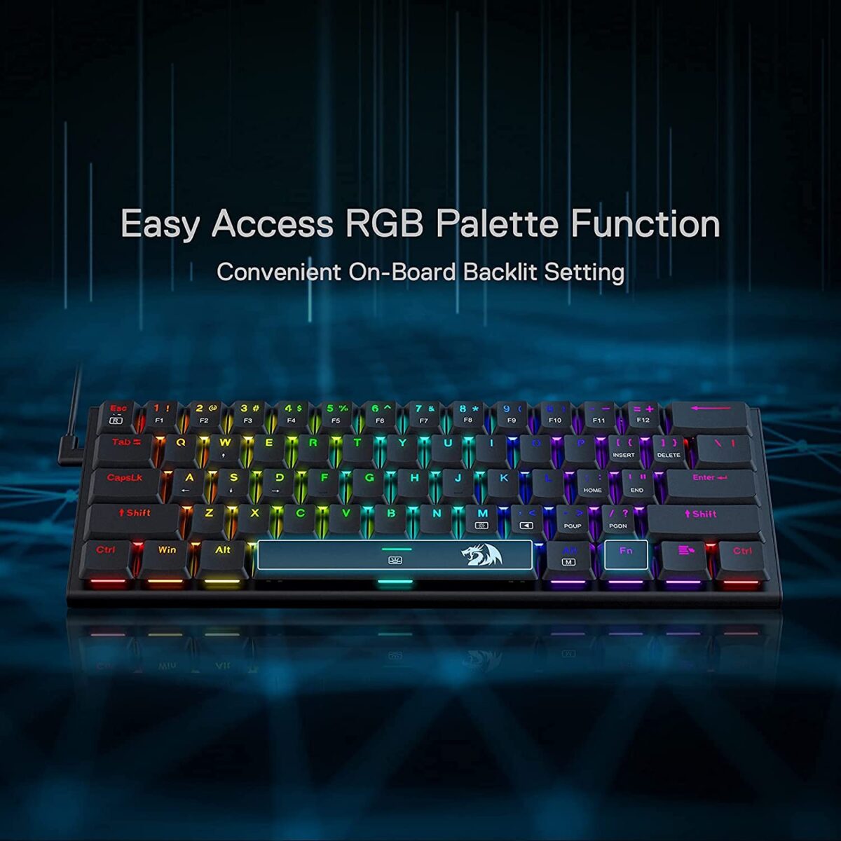 Redragon K614 Anivia RGB Mechanical Gaming Keyboard - Low Profile Red Switch (Black)