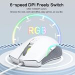 ONIKUMA CW908 Gaming Mouse - 7,200 DPI (White)
