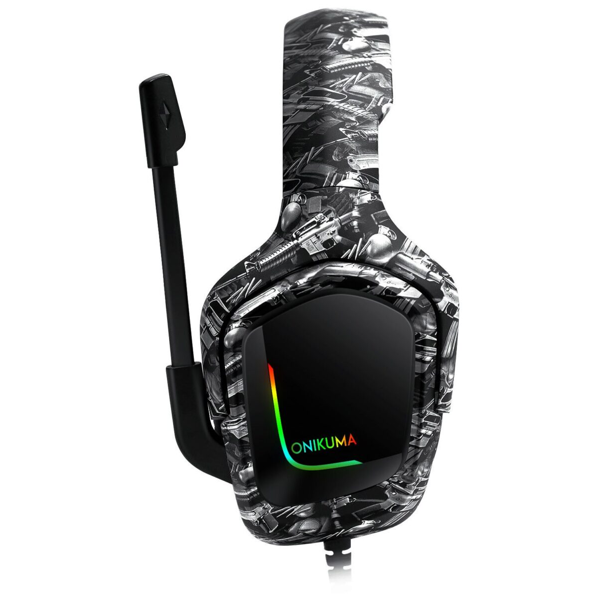 ONIKUMA K20 RGB Gaming Headset – Stereo – Noise canceling Mic – (camouflage) - Image 7