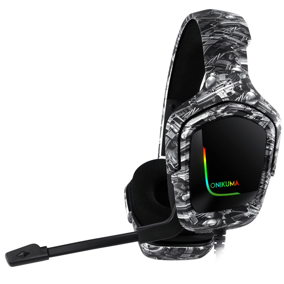 ONIKUMA K20 RGB Gaming Headset – Stereo – Noise canceling Mic – (camouflage) - Image 6