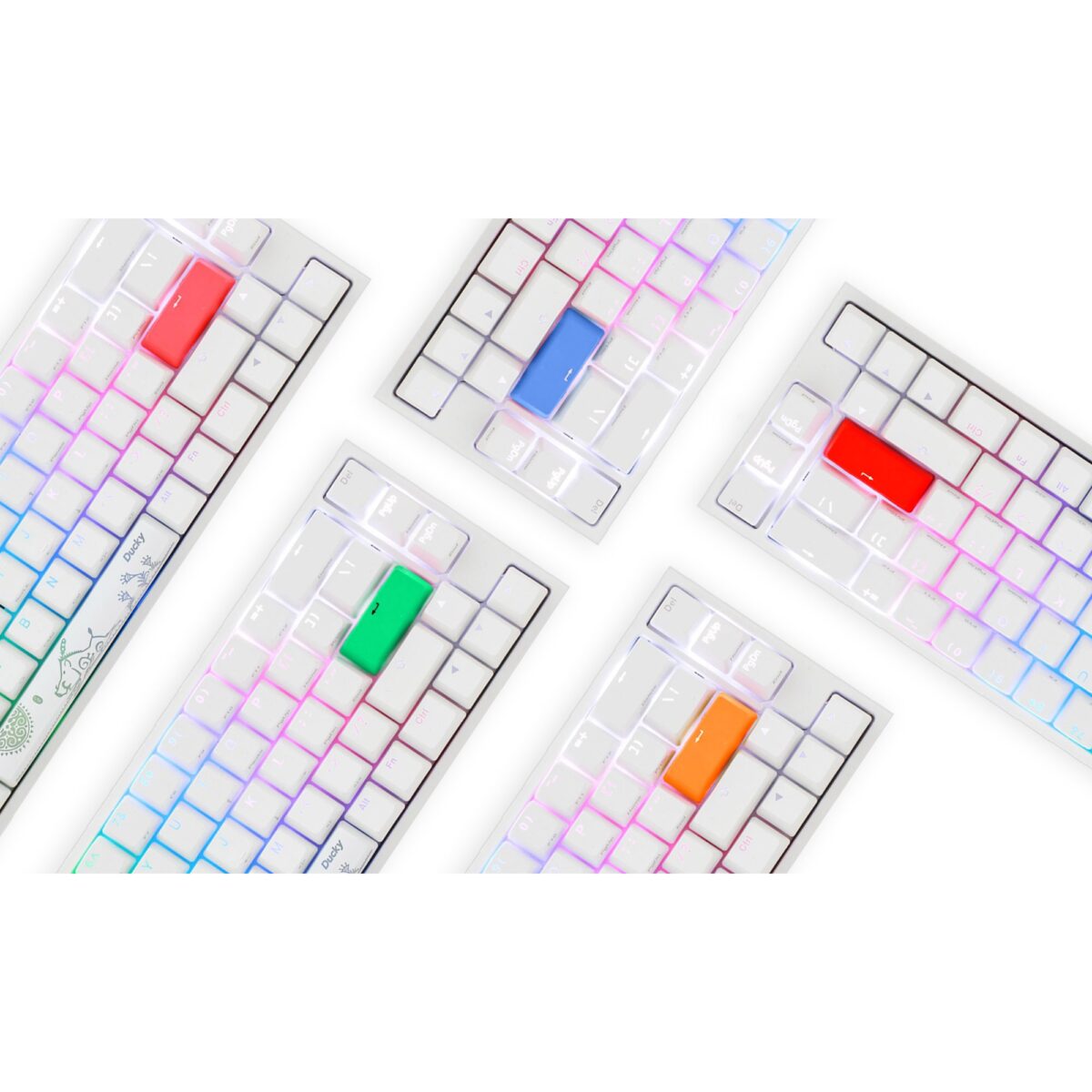 Ducky One 2 SF RGB 65% Gaming Mechanical Keyboard - Cherry MX Blue Switches (Pure White)