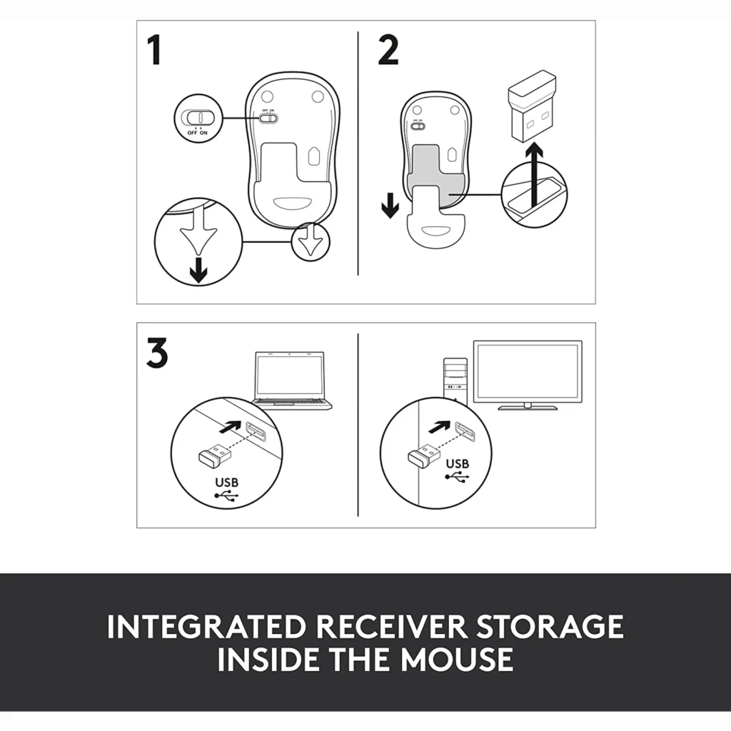 Logitech M185 Wireless Mouse (Grey)