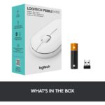 LOGITECH PEBBLE M350 Silent Wireless and Bluetooth Mouse (White)