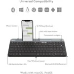 LOGITECH K580 SLIM MULTI-DEVICE WIRELESS KEYBOARD (Arabic)