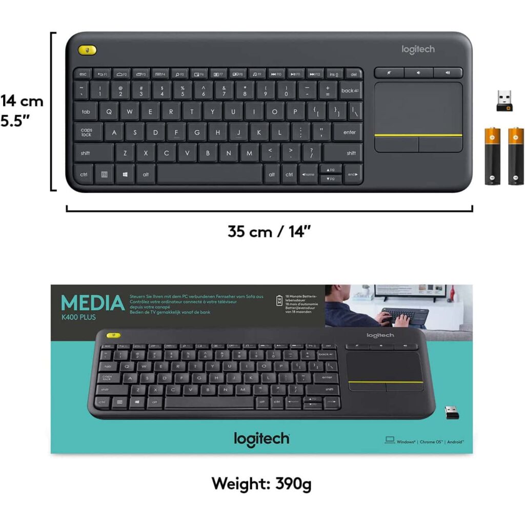 Logitech K400 Plus Wireless Touch TV Keyboard