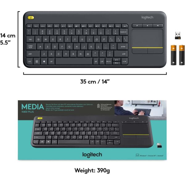 Logitech K400 Plus Wireless Touch TV Keyboard