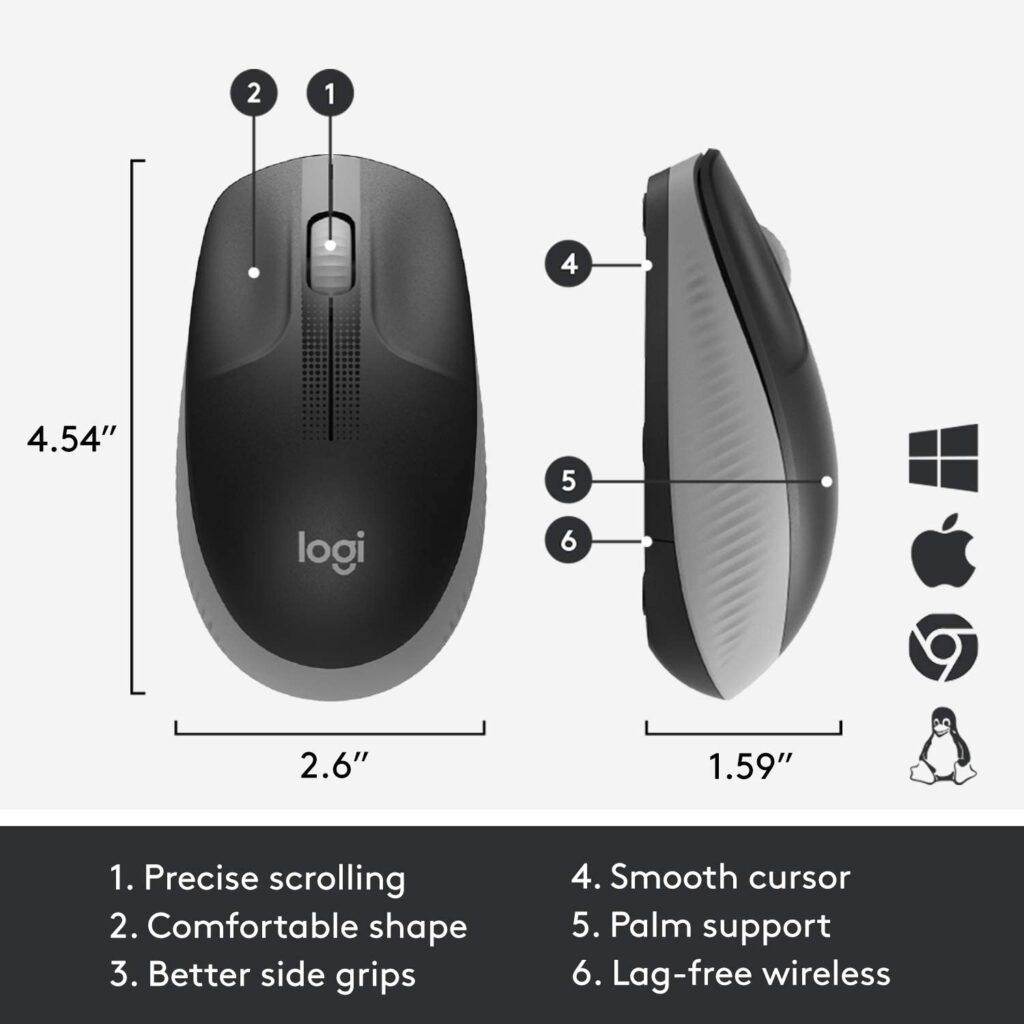 Logitech Wireless Mouse M190 - Full Size
