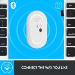 LOGITECH PEBBLE M350 Silent Wireless and Bluetooth Mouse (White)
