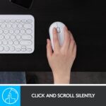 LOGITECH PEBBLE M350 Silent Wireless and Bluetooth Mouse (White)